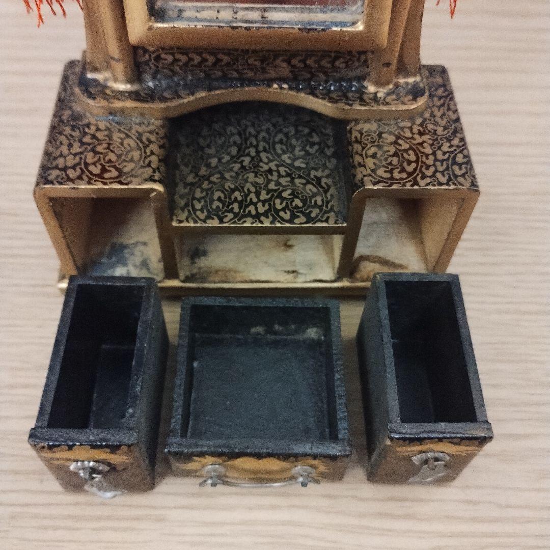 ひな人形セット 鏡付き 木製