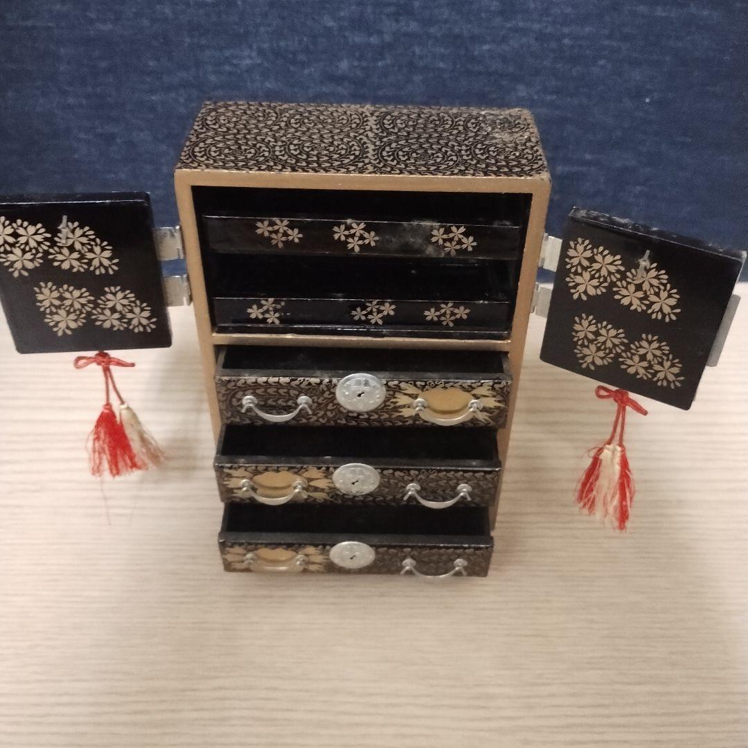 ひな人形セット 鏡付き 木製