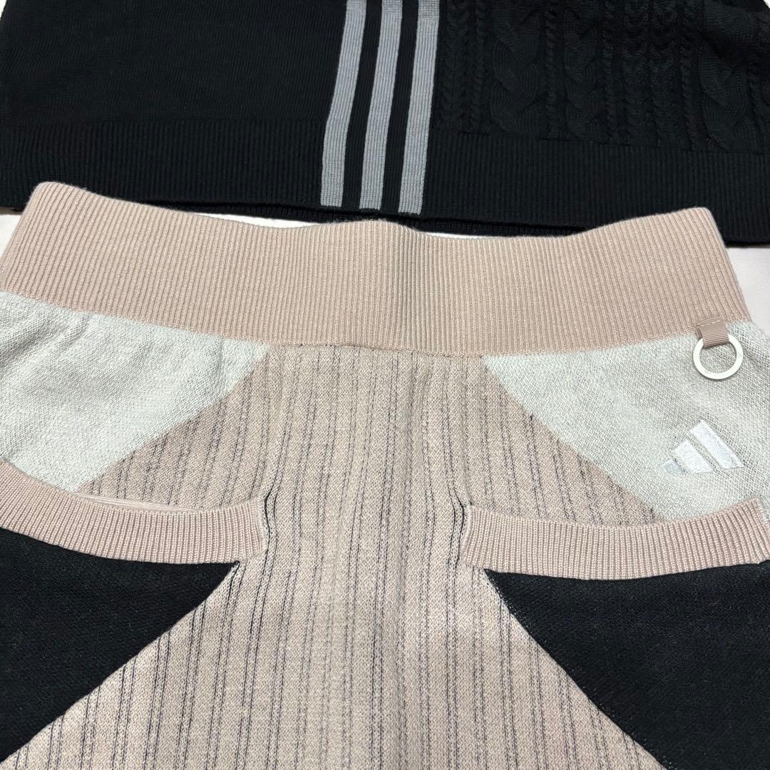 新品adidasゴルフ　アシンメトリークルーネックセーター　ニットスカート