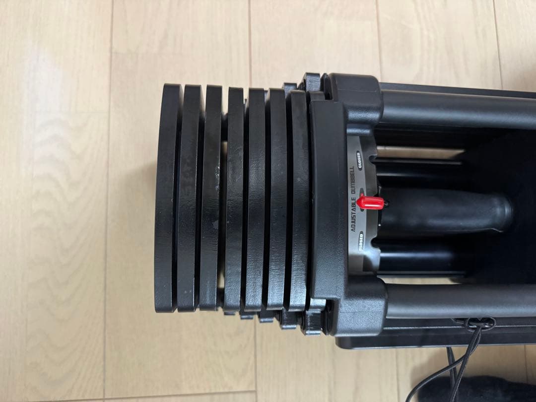 可変式ダンベル パワー ブロックダンベル 42kg 2個セットオールブラック