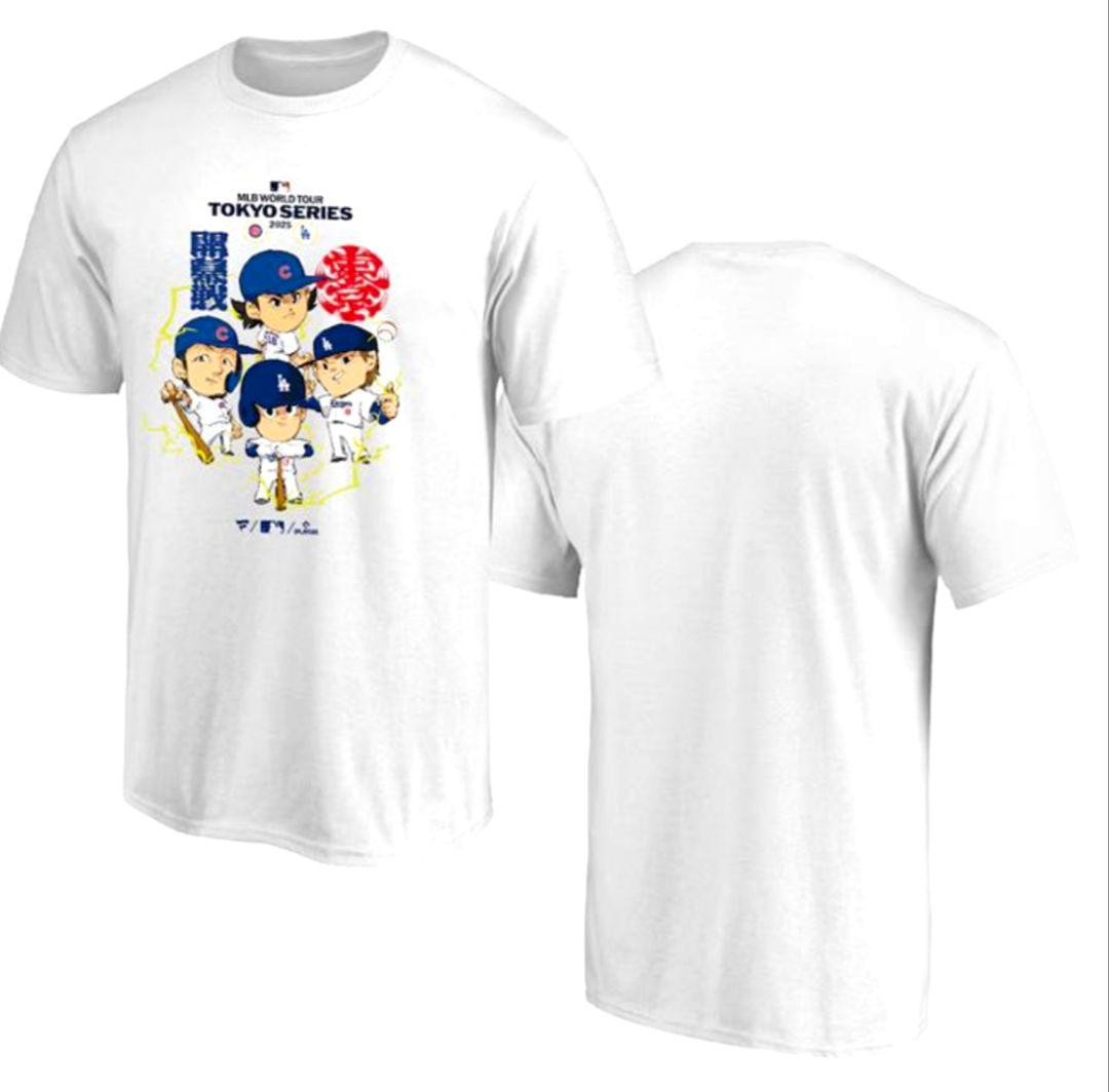 新品 MLB TOKYO SERIES 大谷・由伸・誠也・今永 イラストTシャツ