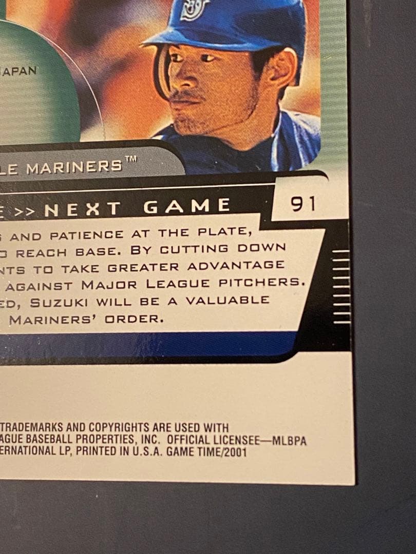 イチロー 2001 Fleer Game Time / 2000枚限定カード