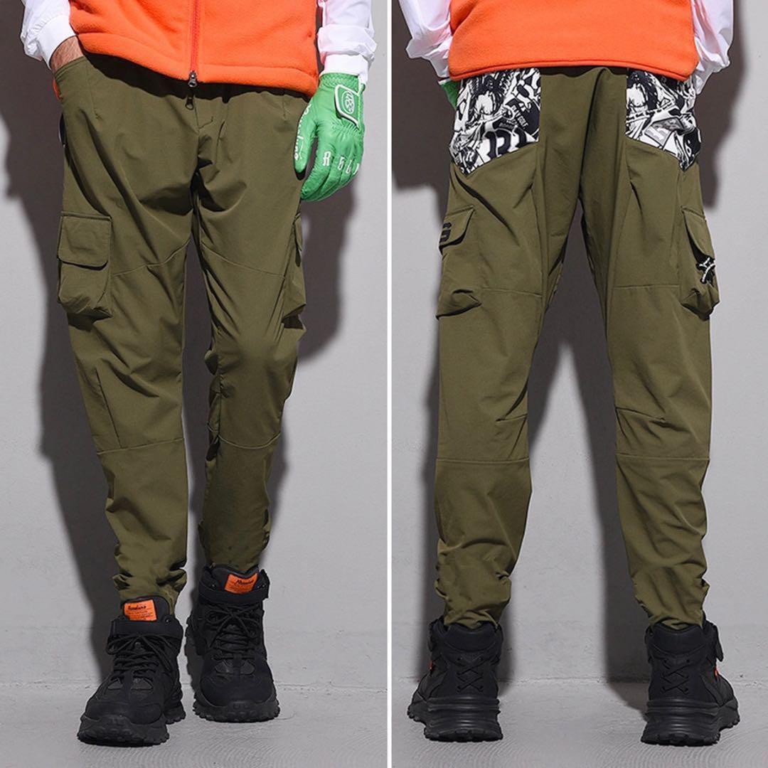 新品 ラッセルノ ゴルフ カーゴ ロングパンツ カーキ L 5 カーゴパンツ