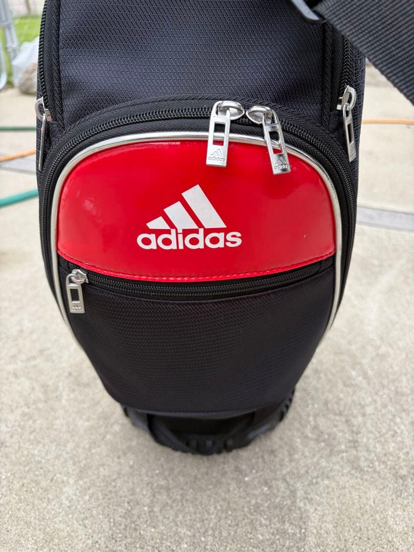 【備品】adidas キャディバッグ 黒 赤