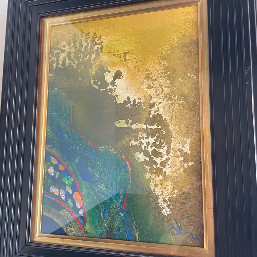 美術品 抽象画　ゴールド　アンティーク雑貨　昭和レトロ　絵画　開運アート