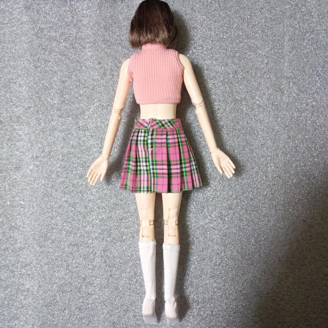 1/6 女性セミシームレス素体 ヘッド メガネ ノースリーブセーター スカート