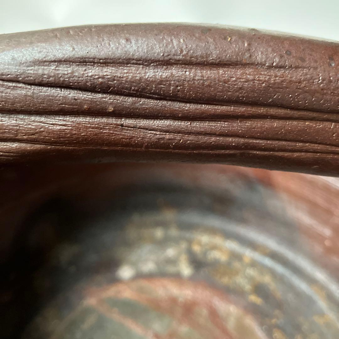 備前焼　手桶　幸崎達彦作品 花器 木箱付き