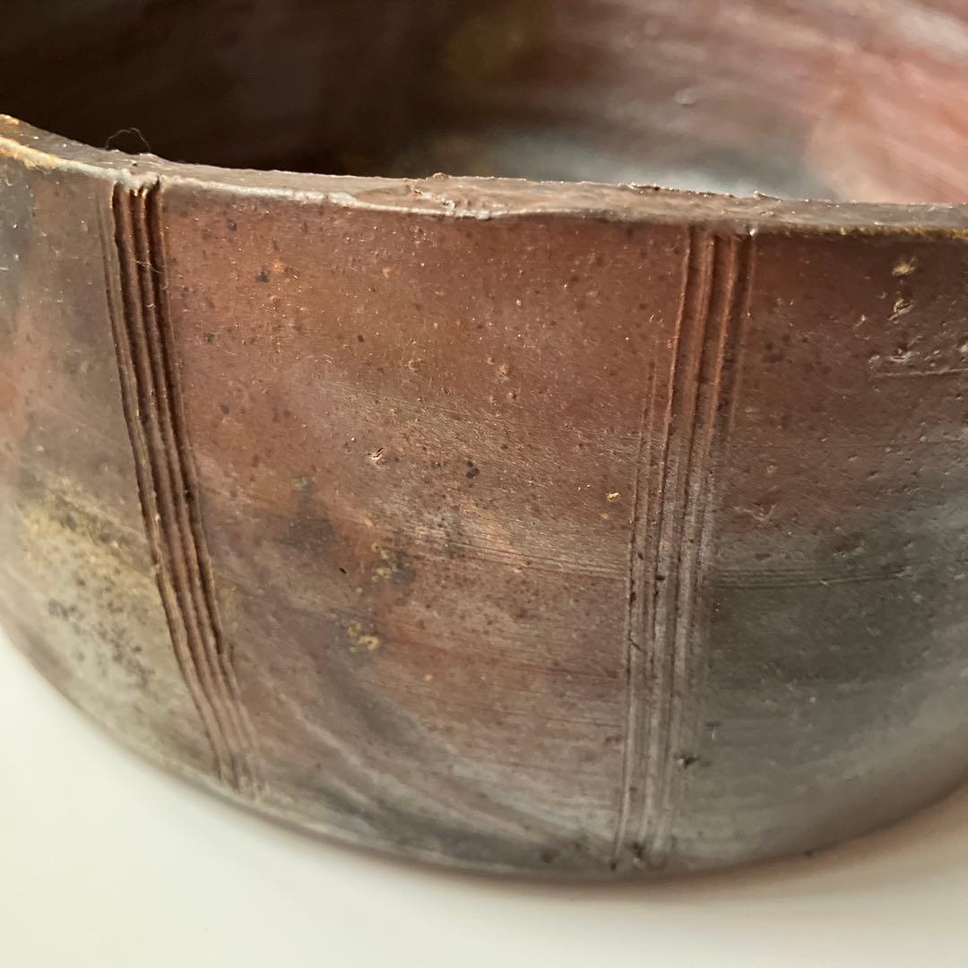 備前焼　手桶　幸崎達彦作品 花器 木箱付き