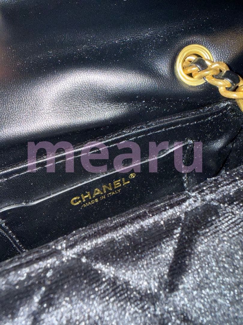 CHANEL 海外ノベルティ　高級ベロア　ミニボストンショルダーバッグ
