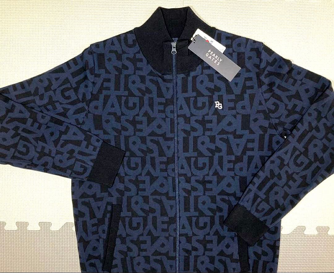 パーリーゲイツ ランダムロゴ フルジップニットブルゾン（D.NAVY／5）