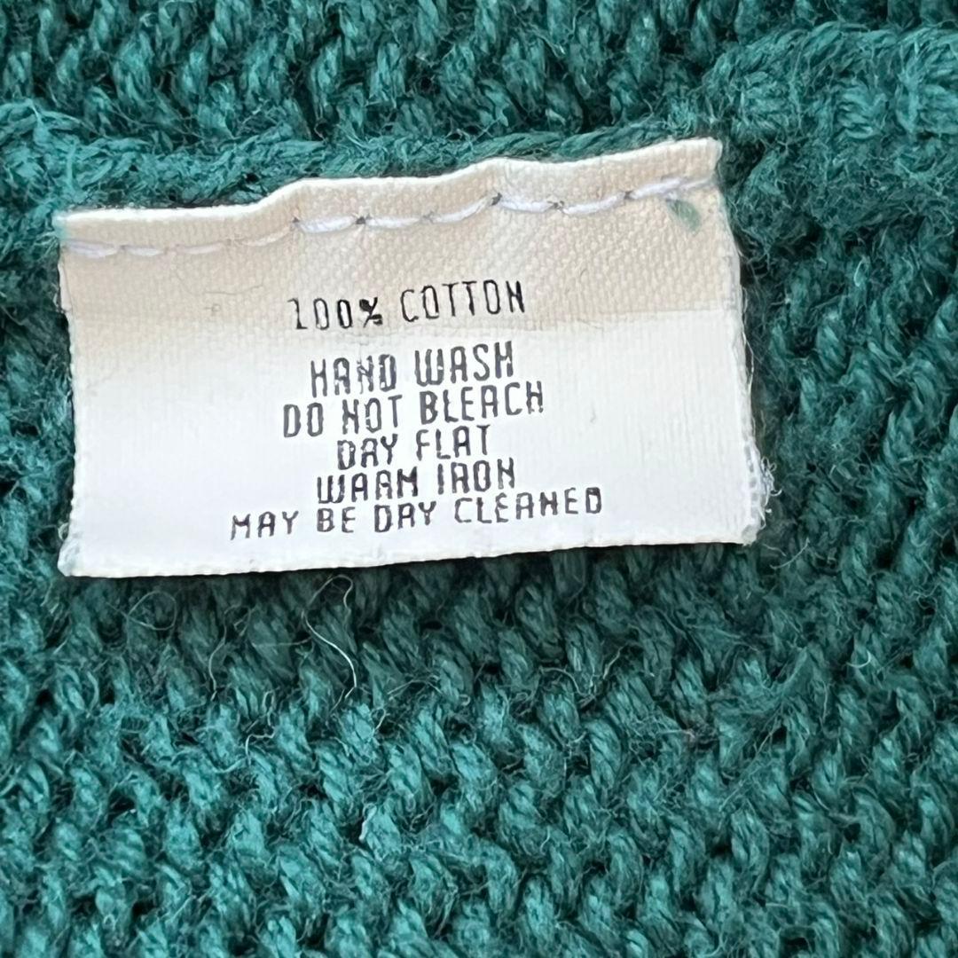 LACOSTEラコステ クルーネックニットワニロゴ刺繍グランパグリーン緑M