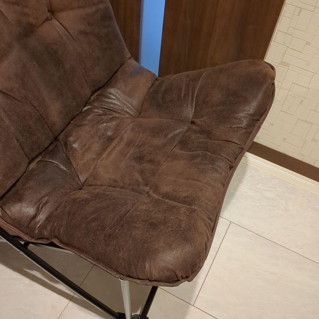 ニトリ バタフライチェア オットマン セット ブラウン 茶色 折り畳み 中古