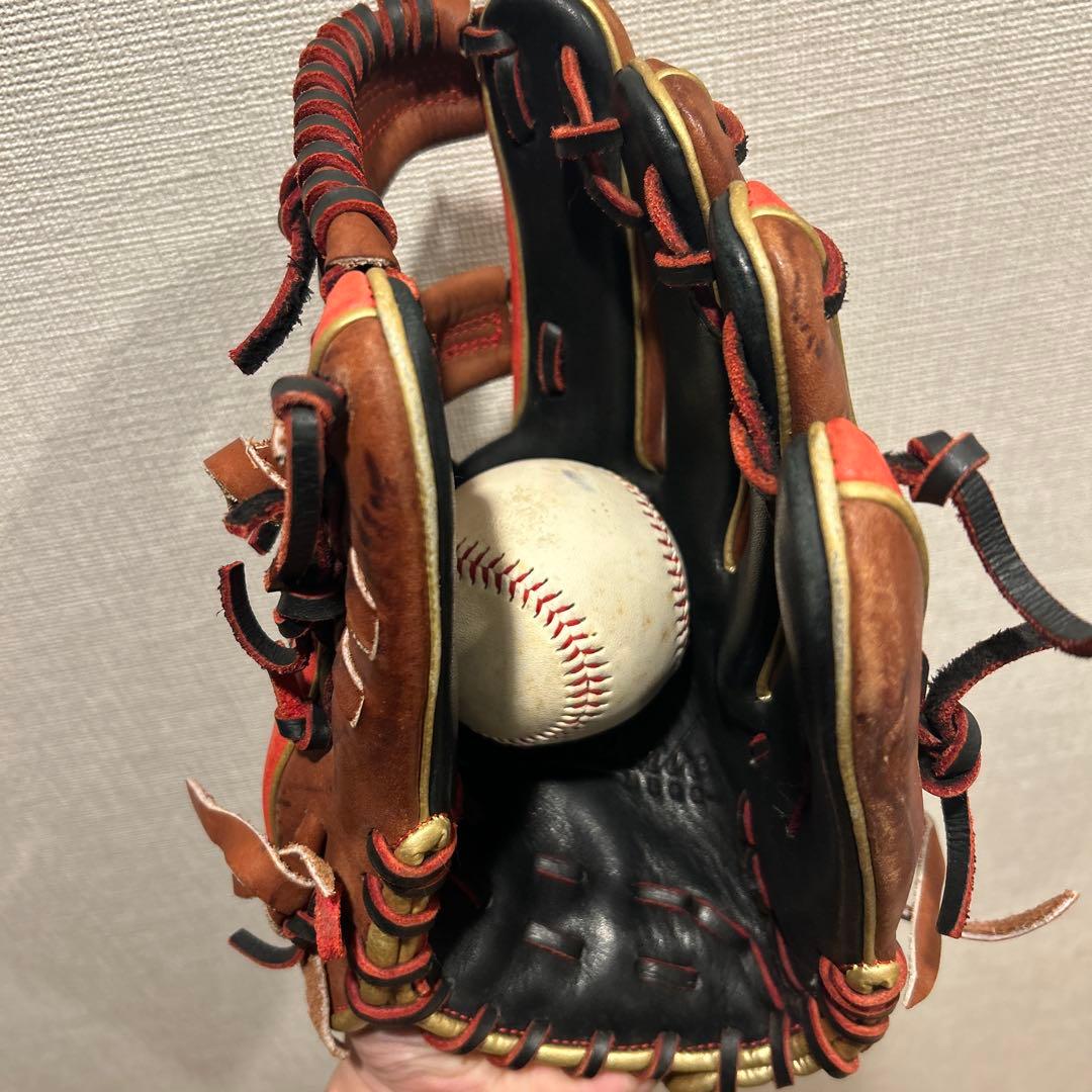 Wilson ウィルソン 軟式グローブ レッド/ブラック /ゴールド 内野用