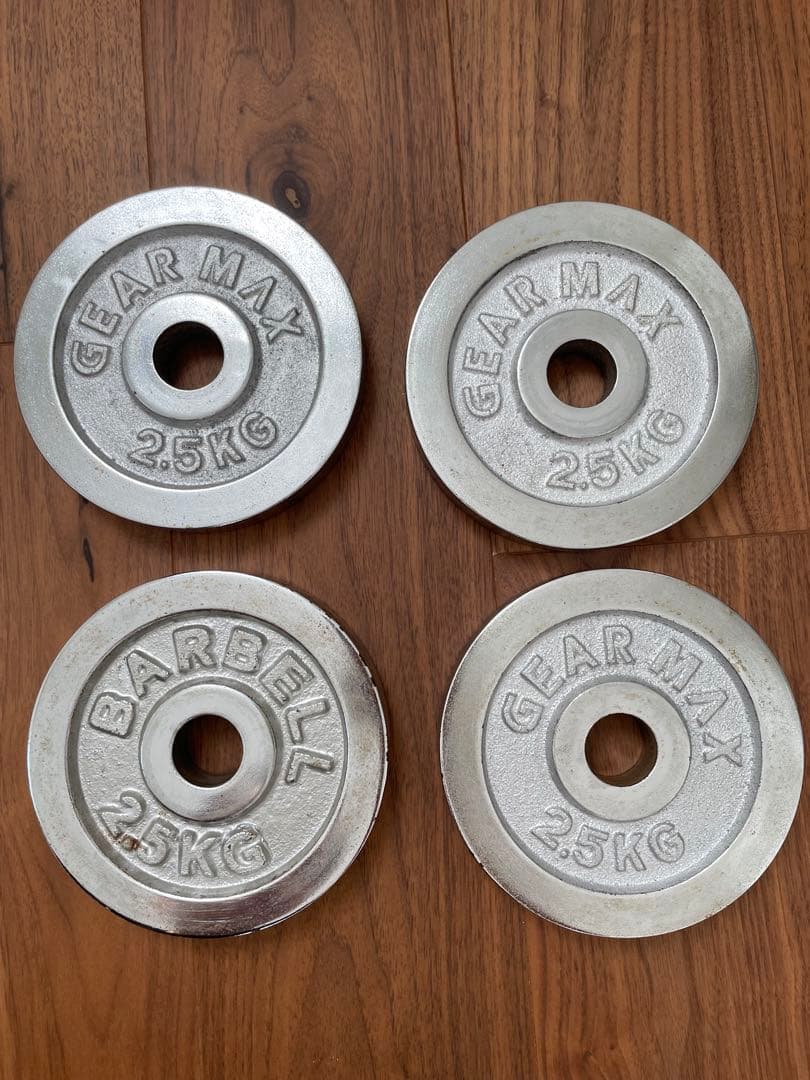 中古品 ダンベル 約15kg 2個セット 30kg ダンベルセット クローム