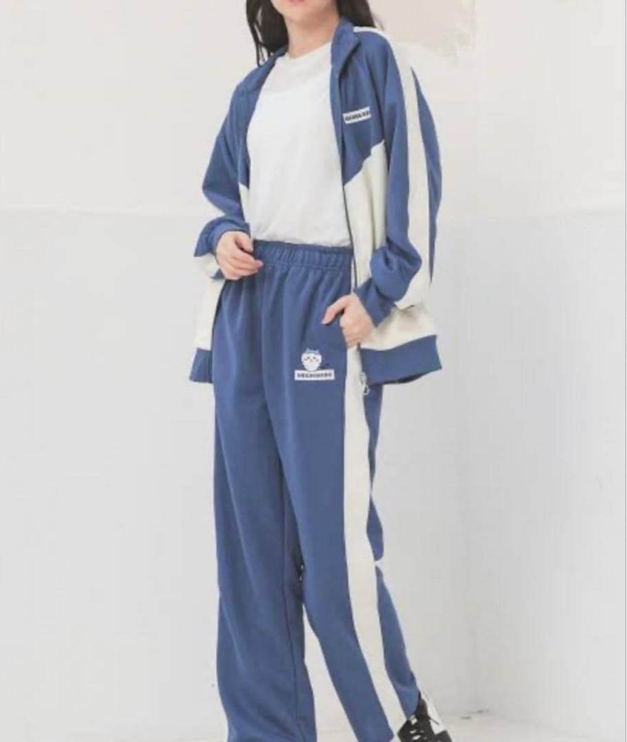 【極美品】ちいかわ ハチワレ トラックジャケット セットアップ ブルー L