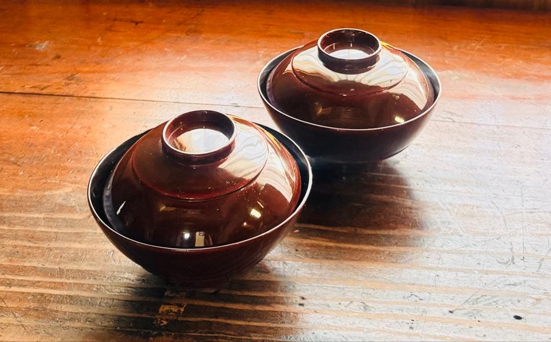 漆塗椀　蒔絵　懐石　金蒔絵吸い物椀2客　正月　椀