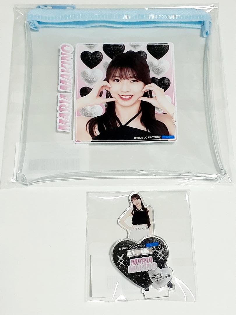 モバガチャ　牧野真莉愛　クリアポーチ　ミニアクリルスタンド