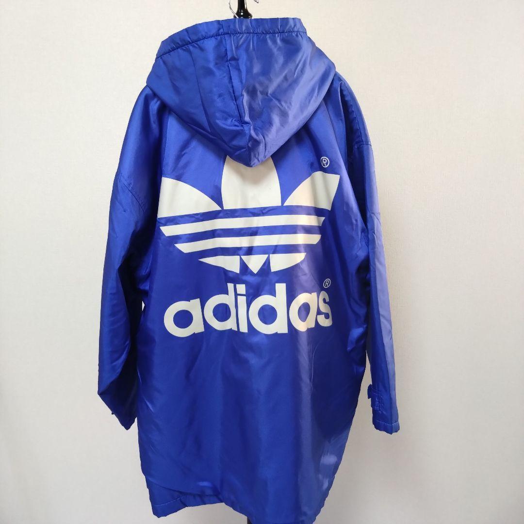 美品 adidas 80's メンズコート ベンチコート ビッグロゴ 裏起毛