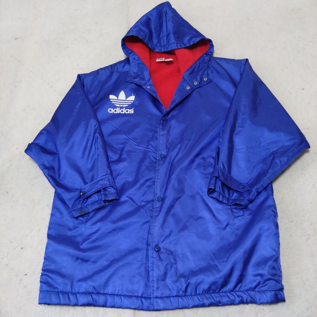 美品 adidas 80's メンズコート ベンチコート ビッグロゴ 裏起毛