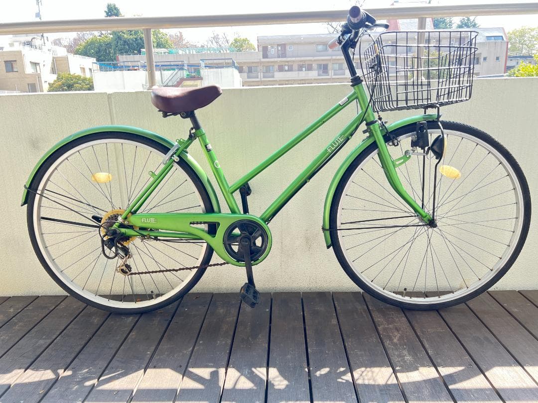 FLUTE CS ２７インチ　６段変速　シティサイクル　グリーン　引取専用