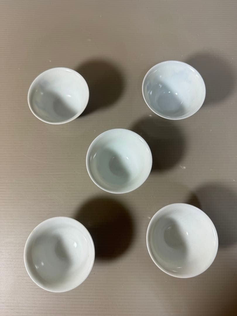 2388  九谷焼　染付　青花　猪口　5客　時代物