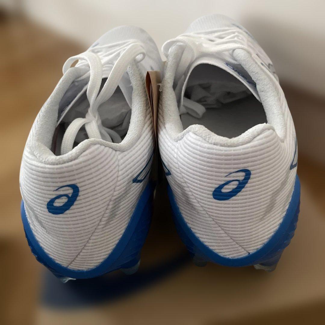 ASICS サッカースパイク　ホワイト/ブルー　26.5cm #2075