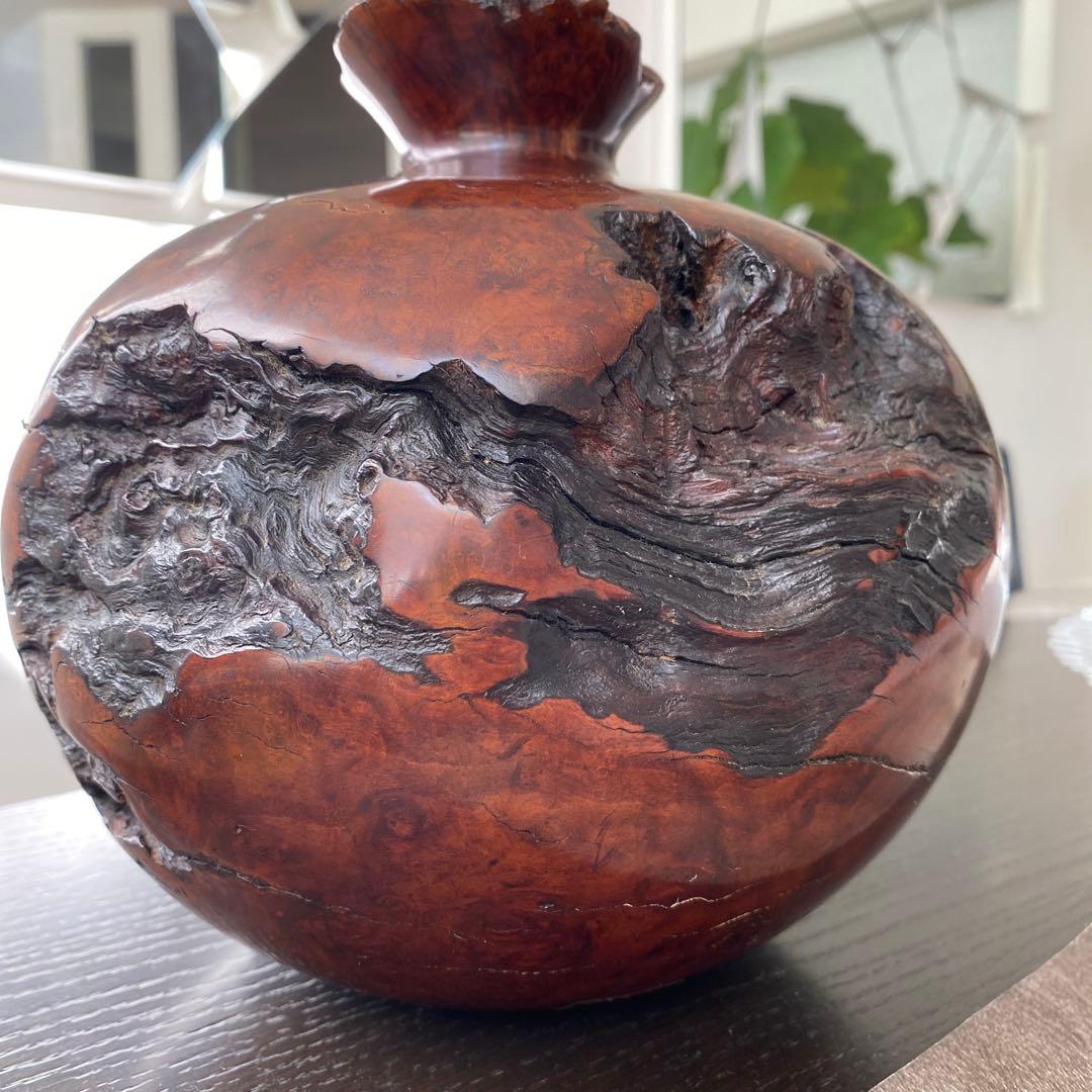【屋久杉と同等の樹齢の古木から作られた瘤壺】Made in USAの美術・骨董品
