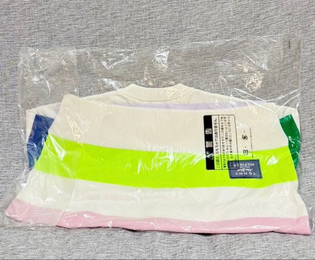 M ☆新品　トミーヒルフィガー ラガーストライプ クルーネック 春ニットセーター