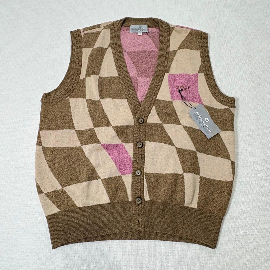 未使用　Mila schon GOLF コットンニットゴルフベスト　ベージュ　L