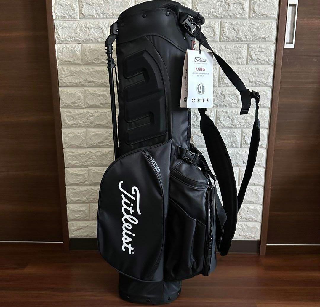 大人気Titleist　タイトリスト ブラック キャディバッグ スタンド付　黒