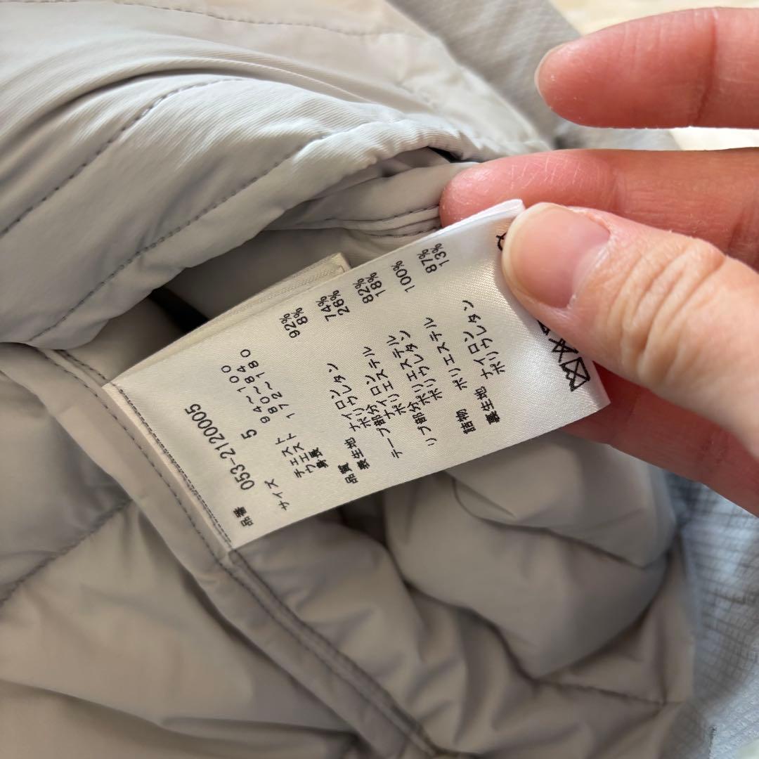 美品 パーリーゲイツ ダウン グレー フードロゴ ジップ ゴルフウェア
