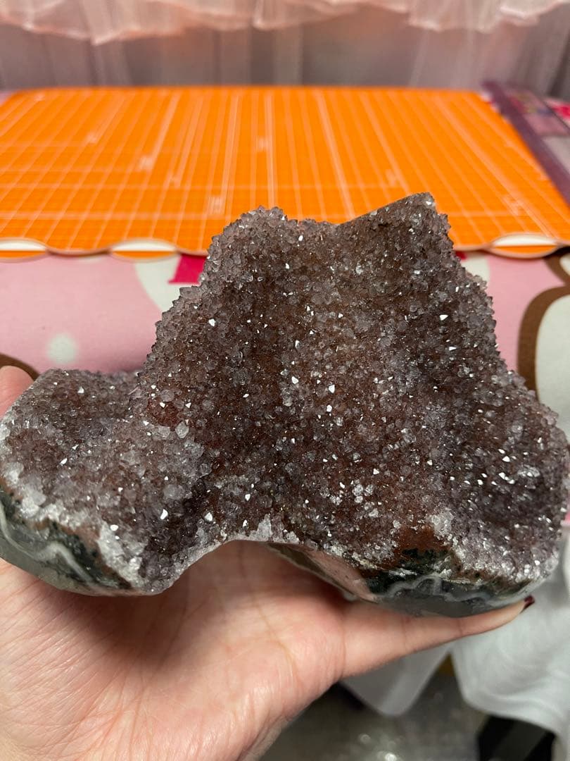綺麗❣️原石 天然石浄化　ウルグアイ産 赤色アメジスト 水晶クラスター　⑧
