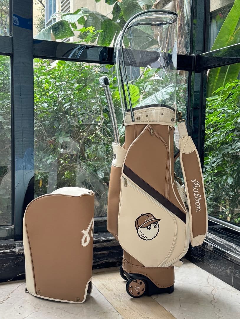 【3/31発送】★Malbon Golf キャディバッグ ベージュキャスター付き