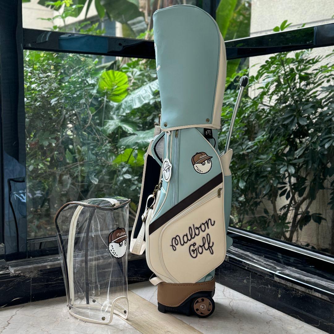 【3/31発送】★Malbon Golf キャディバッグ ベージュキャスター付き