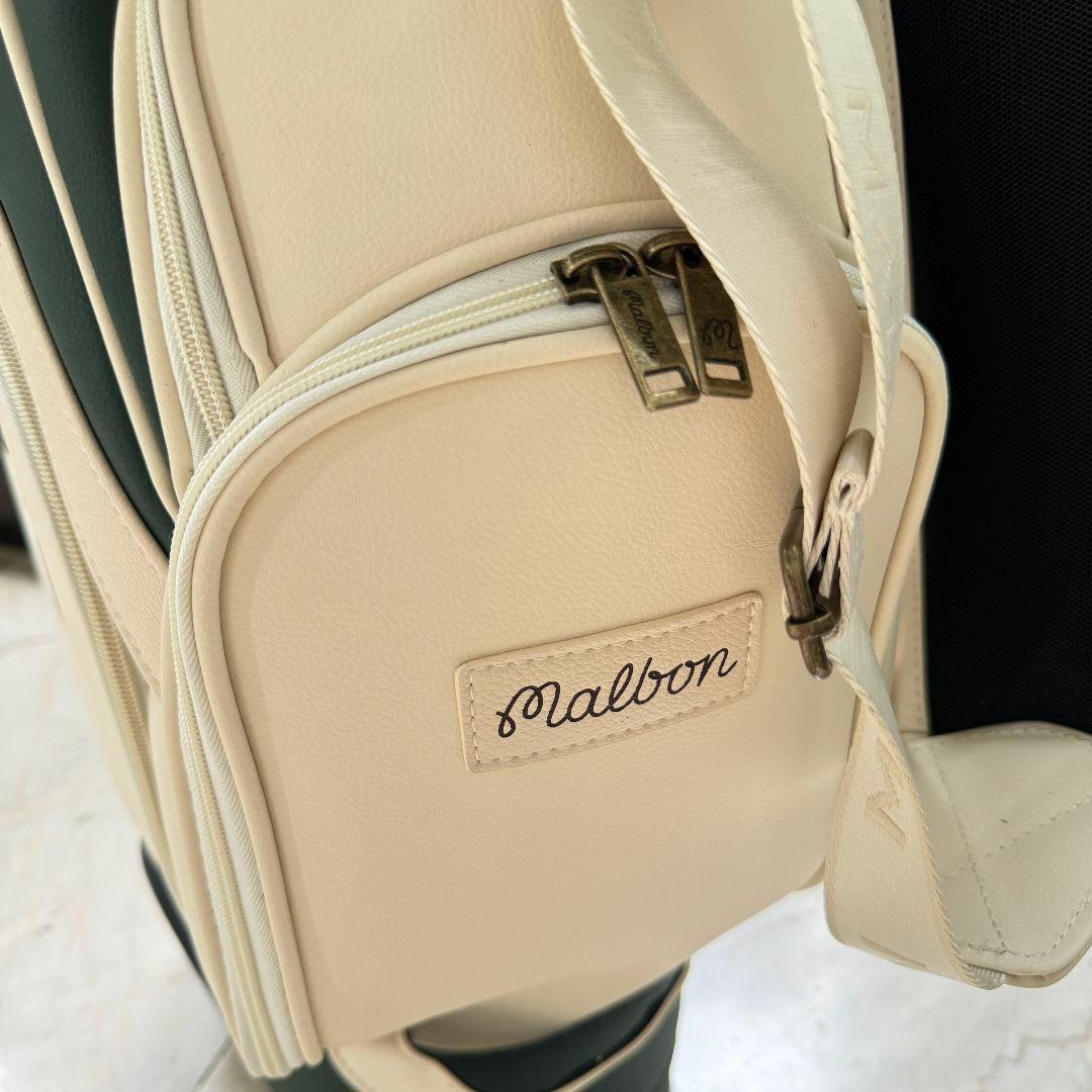 【3/31発送】★Malbon Golf キャディバッグ ベージュキャスター付き