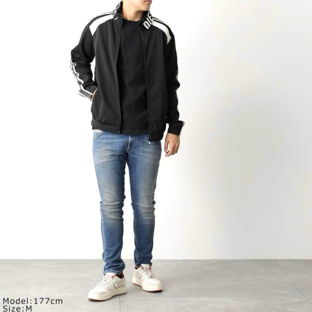 【美品】DIESEL SPORT トラックジャケット ロゴプリント 黒×白 S