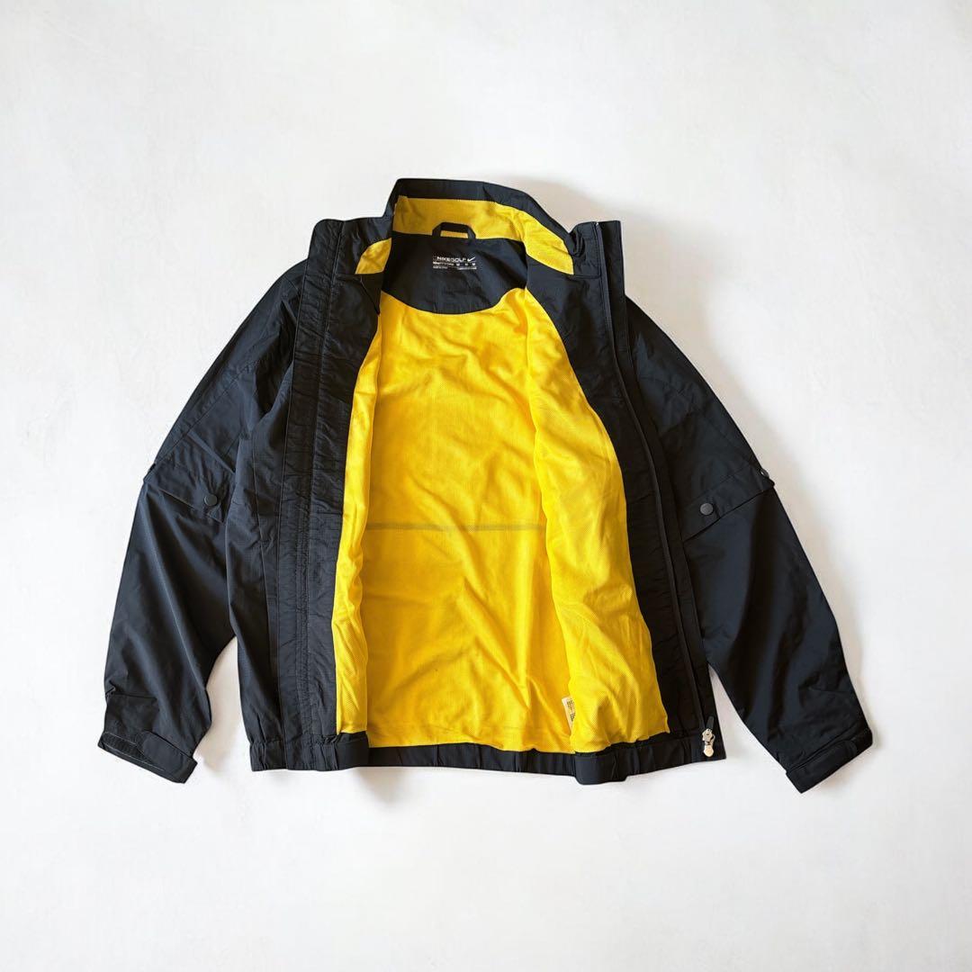 ナイキゴルフ STORM-FIT ナイロンジャケット M 黒×黄 テック系