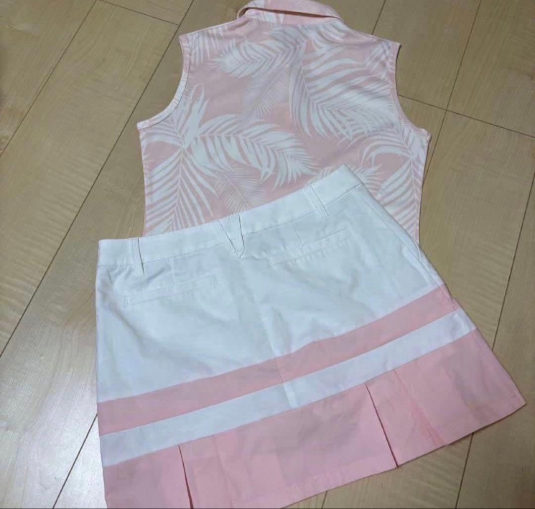超美品　デサント　ゴルフ　ウエア　ポロシャツ　スカート　2点セット L/L春夏