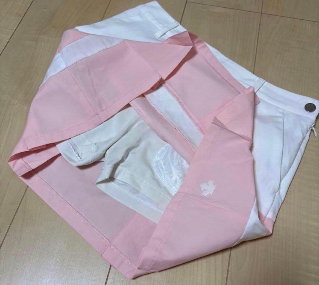 超美品　デサント　ゴルフ　ウエア　ポロシャツ　スカート　2点セット L/L春夏