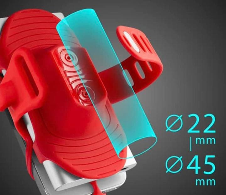 自転車 スマホホルダー + モバイルバッテリー ホルダー（ブラック）