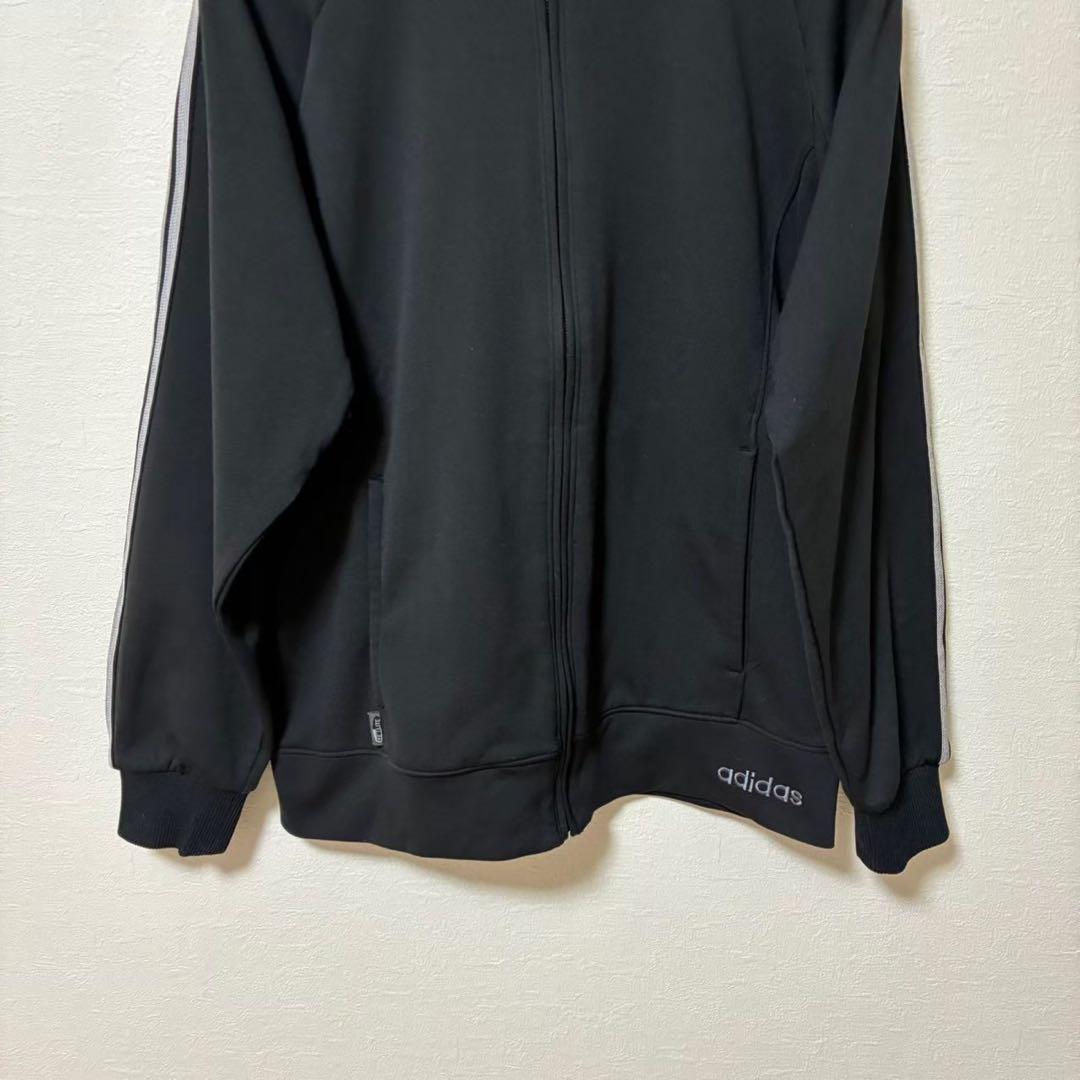 adidas アディダス　ジャージトップス　ジップアップパーカー　黒　M