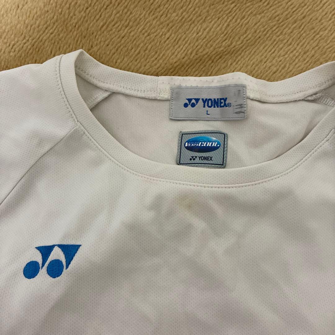 YONEX バドミントンウェア 幾何学模様 L ホワイト/ブルー