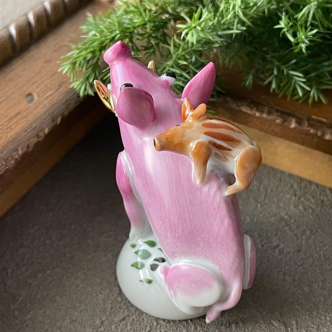 Meissen マイセン ミニ干支 ミニイノシシ　ピンク