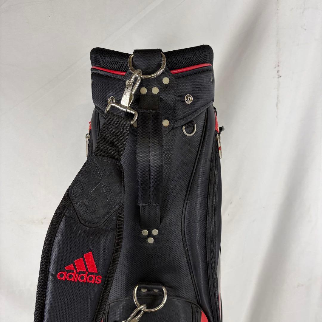 アディダス adidas キャディバッグ ゴルフクラブ 5分割 ブラック レッド