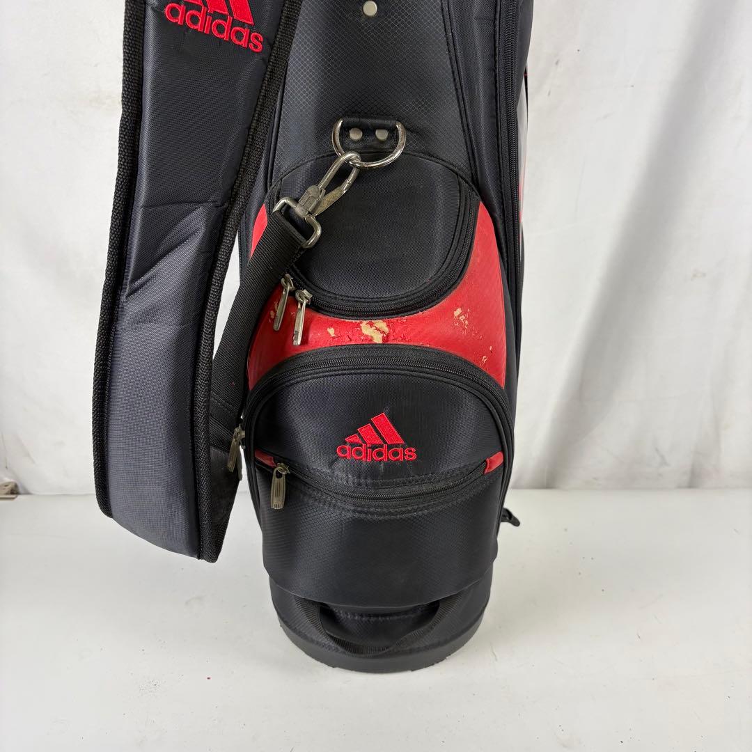 アディダス adidas キャディバッグ ゴルフクラブ 5分割 ブラック レッド