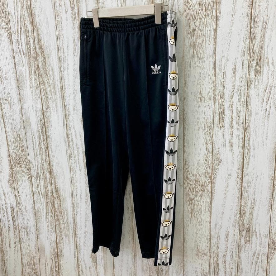 アディダス×NIGO　コラボ　トラックパンツ　裏起毛　クマロゴ　SST　黒　90