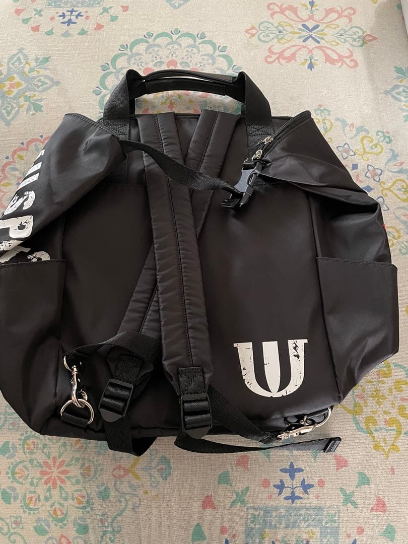 MU SPORTS　2WAY ボストンバッグ リュック 黒　美品　【34】
