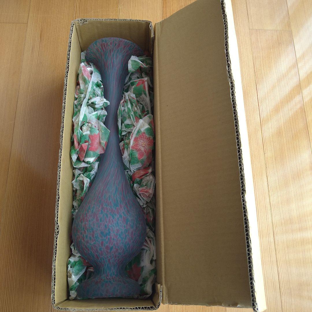 未使用　専用箱あり　ガラス製フラワーベース　花瓶　花器