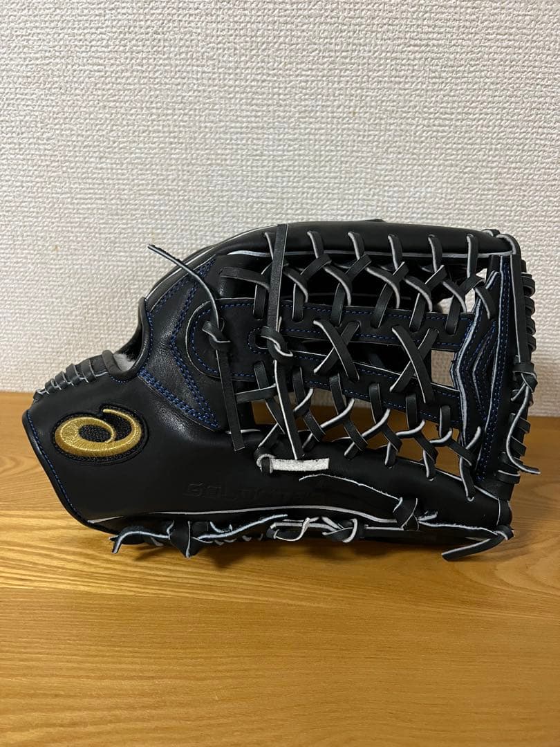 アシックス　硬式グラブ　ゴールドステージ　外野手用　3121A398 ブラック