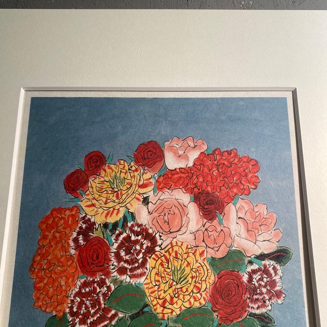青木乃里子 「薔薇」 ジクレー版画 絵画額装品 アート エディションナンバー